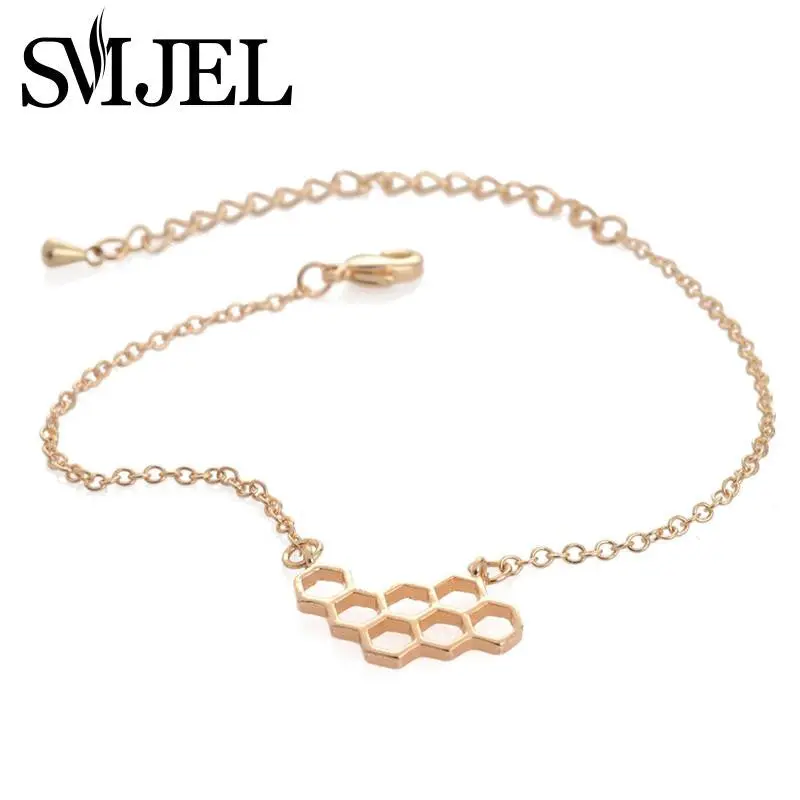 Cute Gold Silver Hive Bracelet Simple Geometric Hexagon Bracelet Jewelry B026 1