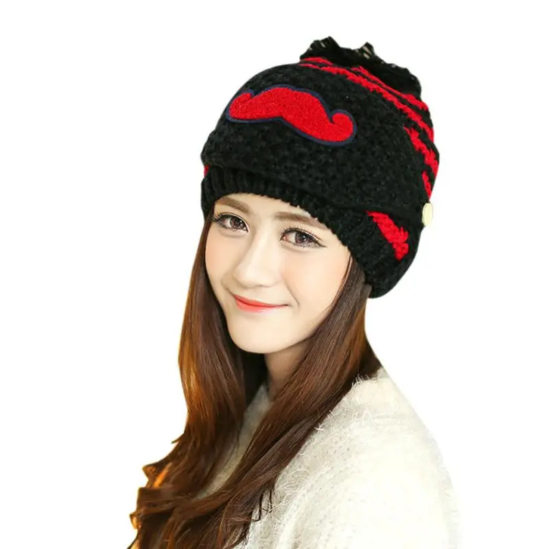 Cute Gorro Invierno Beard Hat For Women Fashion Beanies With Mouth Mask Hat Knit Cap Face Warm Ear Cap 1