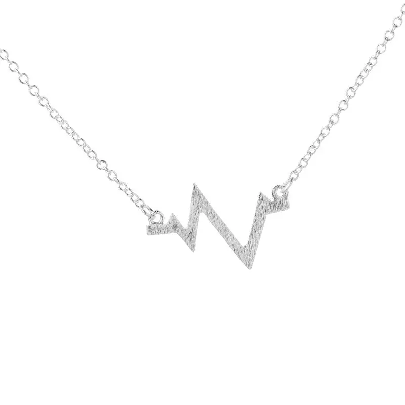 Cute Heart Beat Necklace Geometric Necklace Thunder Necklaces Jewelry 30Pcs-N120 2