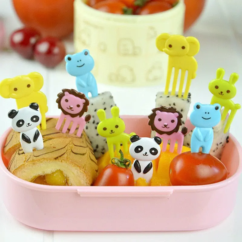 Cute Kitchen 2 Packs Bento Animal Food Fruit Picks Forks Lunch Box Accessory Decor81166 1