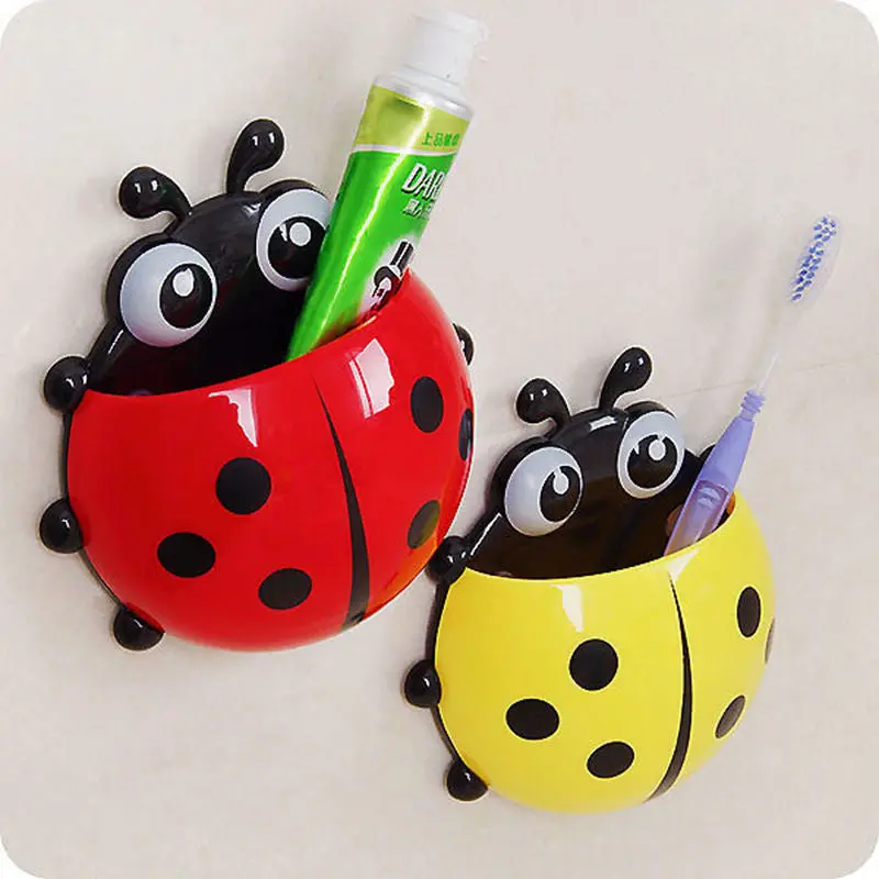 Cute Ladybug Cartoon Sucker Toothbrush Holder Suction Hooks / Household Items / Toothbrush Rack / Bathroom Set 69824 3