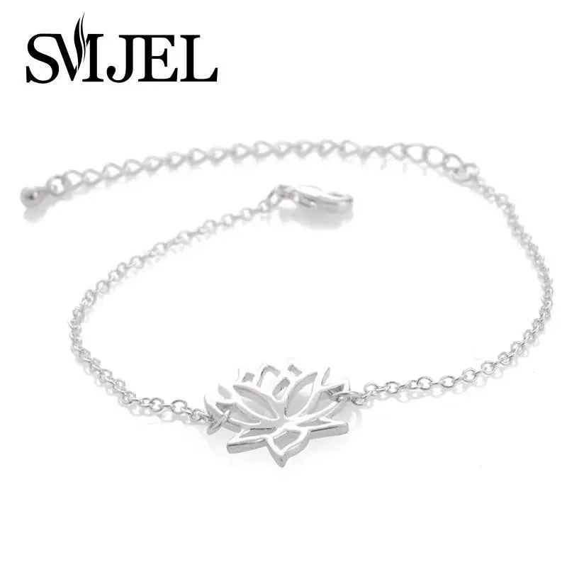 Cute Lotus Flower Bracelet Plant Bracelets Jewelry Frinedship Gifts B027 1