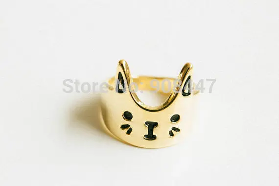 Cute Love Cat Ring,Kitty Ring,Cat Head Face Rings 1