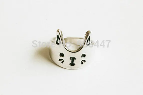 Cute Love Cat Ring,Kitty Ring,Cat Head Face Rings 3