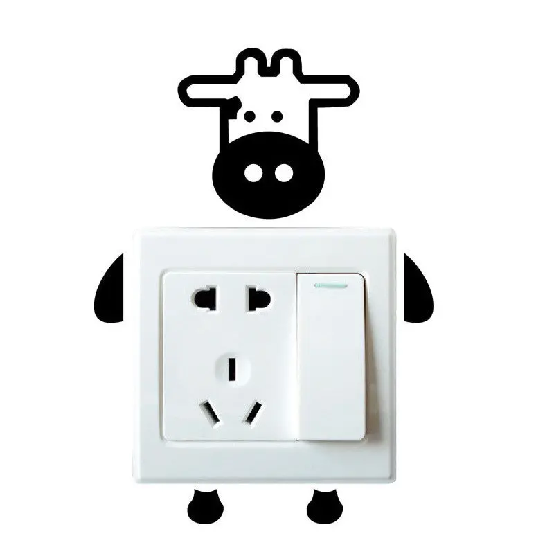 Cute Milk Cow Cattle Switch Sticker Decoration Wall Decals Home Decor Murals Kids Children Gift 224913 1
