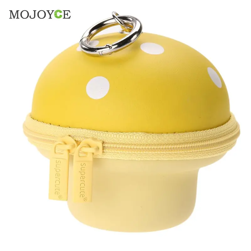 Cute Mushroom Coin Purse Keys Holder Zipper Retractable Case Wallet Multifunctional Girl Mini Purse Coin Holder Wallets 1