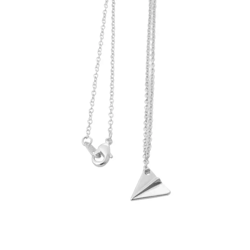 Cute Origami Plane Necklaces Simple Jewerly 10Pcs-N011 1