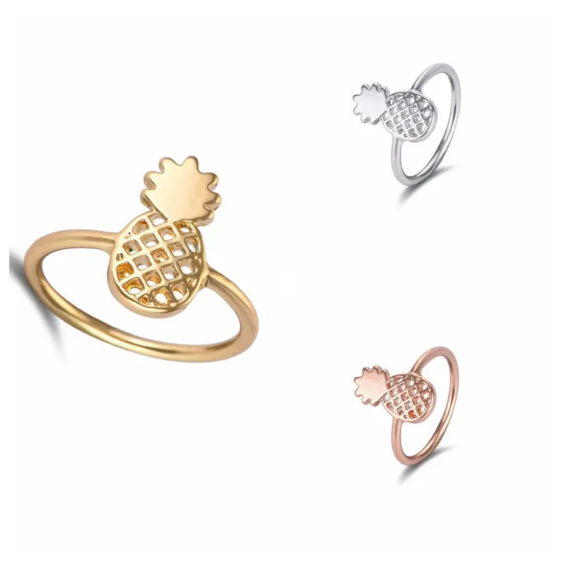 Cute Pineapple Rings Simple Funny Outline Fruit Rings Lovely Ananas Rings Party Gift R142 1