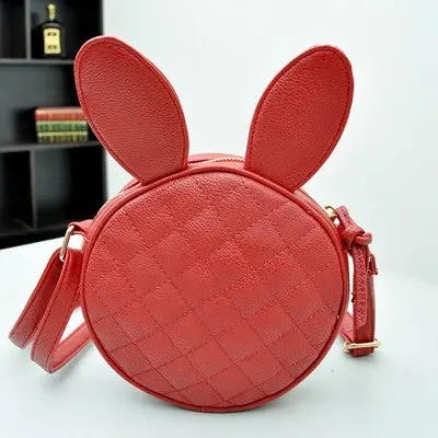 Cute Rabbit Ear Round Design Bags Women Leather Handbag Shoulder Bag Vintage Women's Crossbody Bag Handbags 3