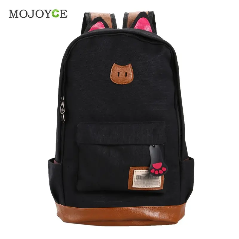 Cute Rucksack School Bags School Bags For Teenagers Canvas Backpack Cat Cartoon Mochila Feminina Backpacks For Teenage Girls 1