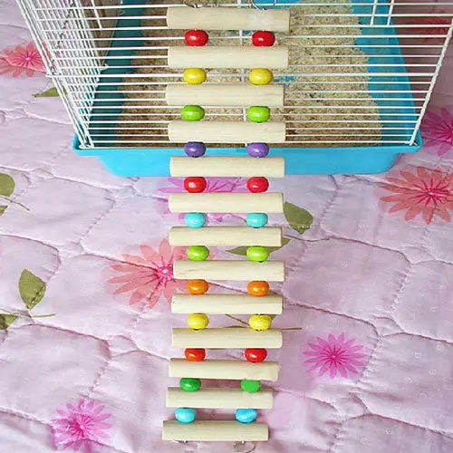 Cute Size Flexible Wooden Rat Hamster Mouse Ladder Gerbil Cute Small Animal Pet Toy 03 46664 1
