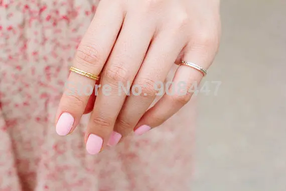 Cute Slim Hammered Rings,Stacking Rings,Stacked Rings 2