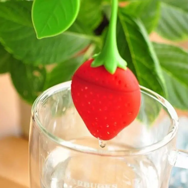 Cute Strawberry Silicone Tea Infuser Strainer Herbal Spices Leaf44215 1