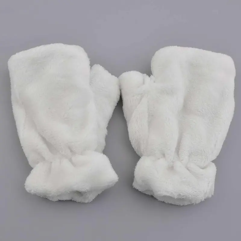Cute Thicken Stretchy Half Finger Fingerless Gloves For Soft Warm Elastic Mittens Accessories 1