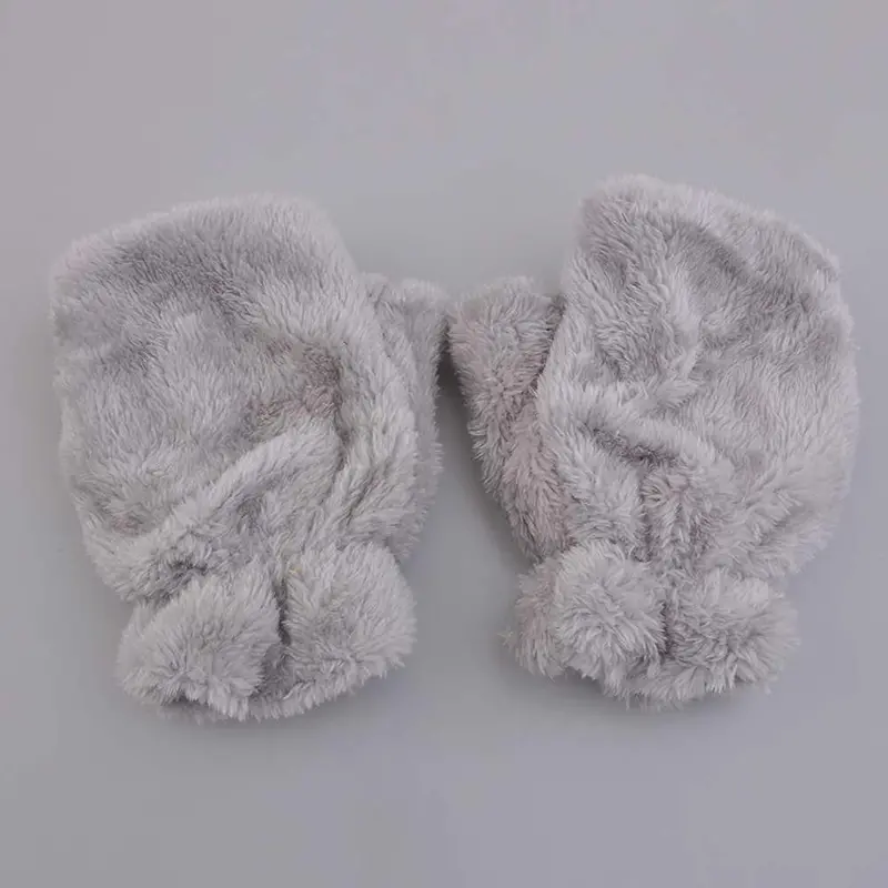 Cute Thicken Stretchy Half Finger Fingerless Gloves For Soft Warm Elastic Mittens Accessories 4
