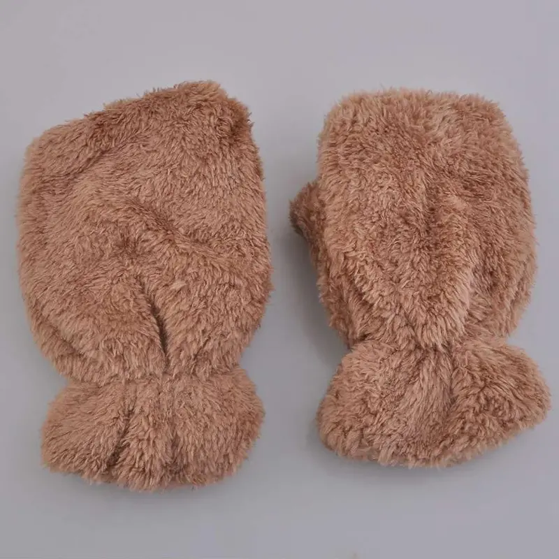 Cute Thicken Stretchy Half Finger Fingerless Gloves For Soft Warm Elastic Mittens Accessories 6