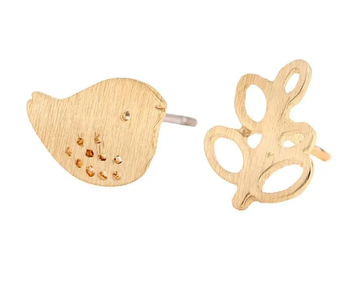 Cute Tiny Bird And Branch Stud Earring Animal Jewelry Birthday Gifts S120 1
