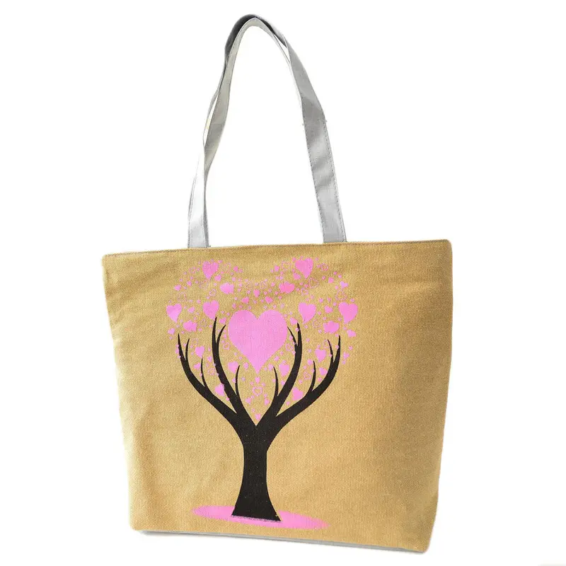 Cute Women Bags Printing Canvas Shoulder Hbag Bag Casual Clutch Satchel Bolsa Feminina Large-Capacitytote Pouch 1