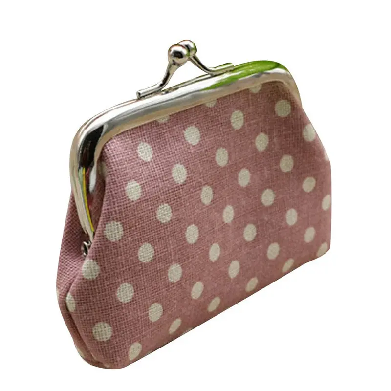 Cute Women Ladies Small Mini Coin Purse Dots Print Hasp Wallet Card Holder Girls Handbag Bag 4