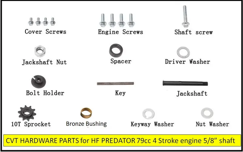 Cvt Parts Kit For Hf Predator 79Cc Engine Cvt Transmission 1