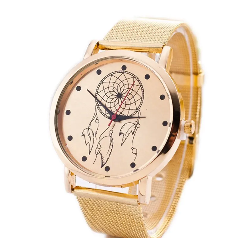 Cx021b Relogio Luxury Women's Casual Watches Women Dress Rhinestone Watch Gold Golden Mesh Reloj 1