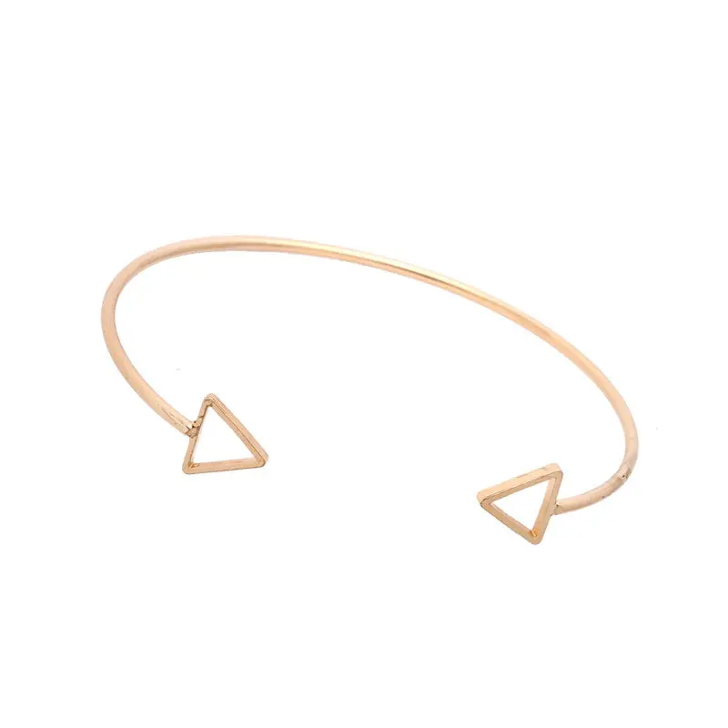 Daily Bangle Shiny Polished Open Double Triangles Wire Cuff Bracelet Bangles 10Pcs-G031 2