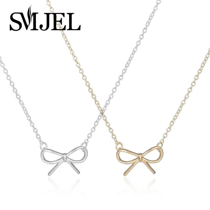 Dainty Craft Bow Necklaces Boho Chic Bowknot Long Chain Necklace N001 1