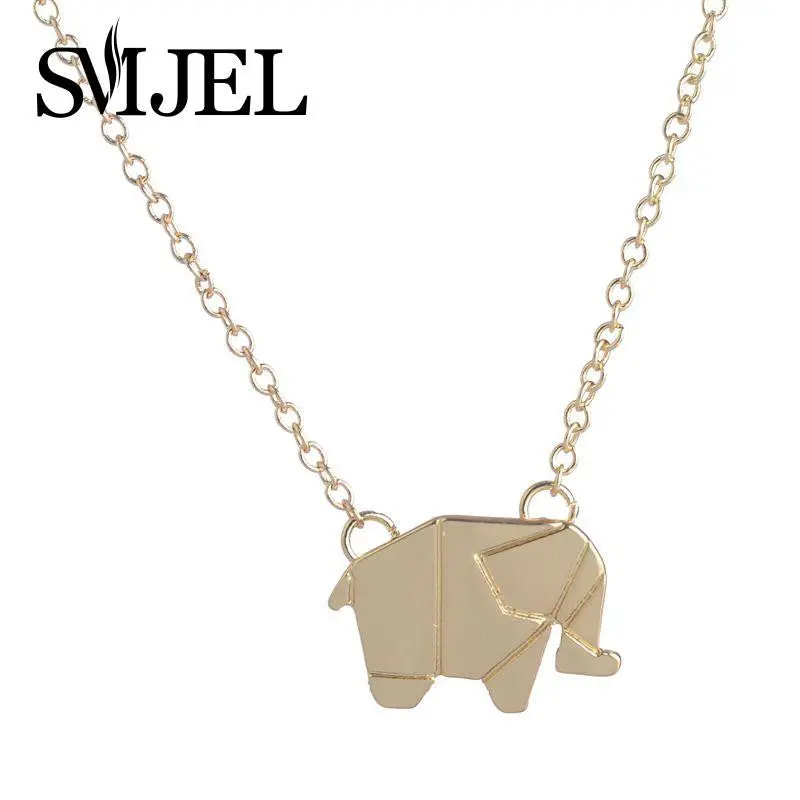 Dainty Origami Elephant Geometricanimal Elephant Necklace Woodland Elephant Animal Jewelry N192 1