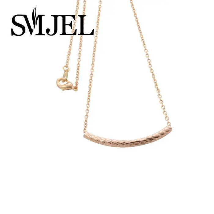Dainty Simple Curved Tube Bar Jewelry Necklace Pendant Style Party And Statet Necklaces N154 1