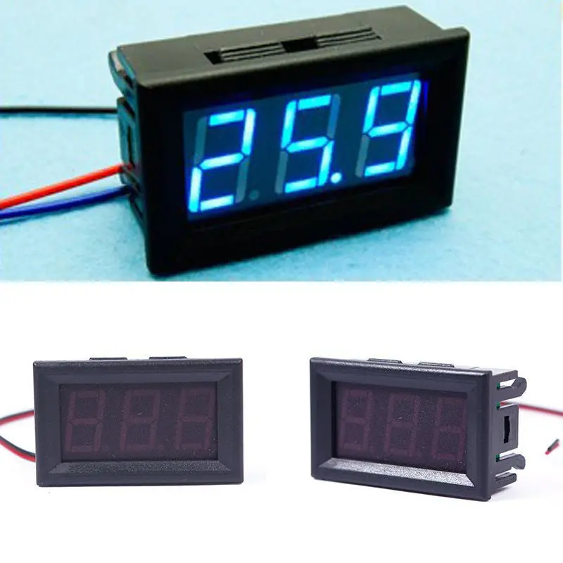 Dc 0-30V Blue Led 3-Digital Display Voltage Voltmeter Panel Motorcycle 1