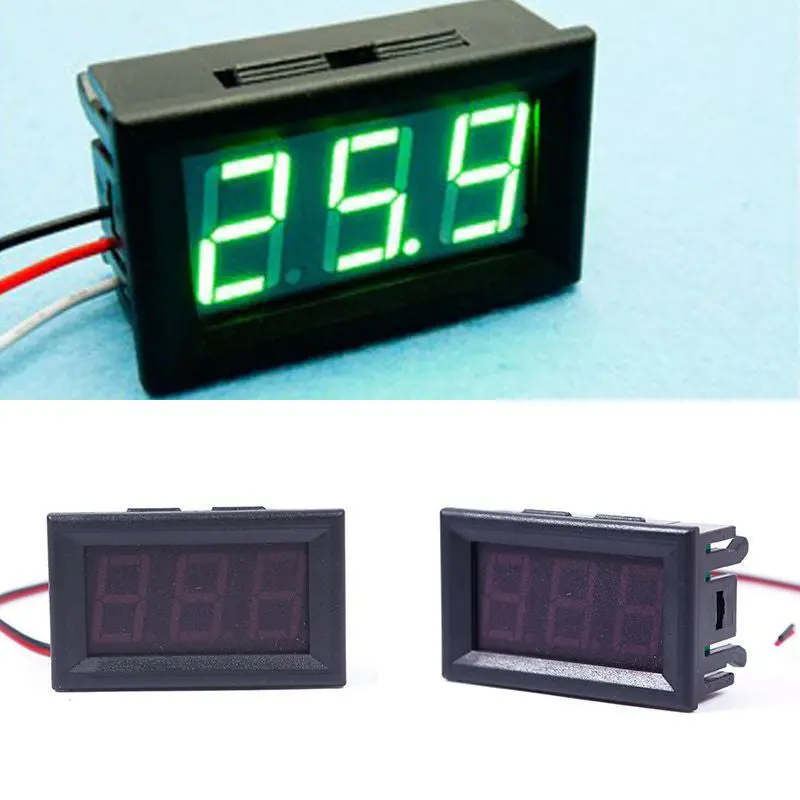 Dc 0-30V Voltmeter Green Led Panel 3-Digital Display Volt Voltage Meter 55836 1