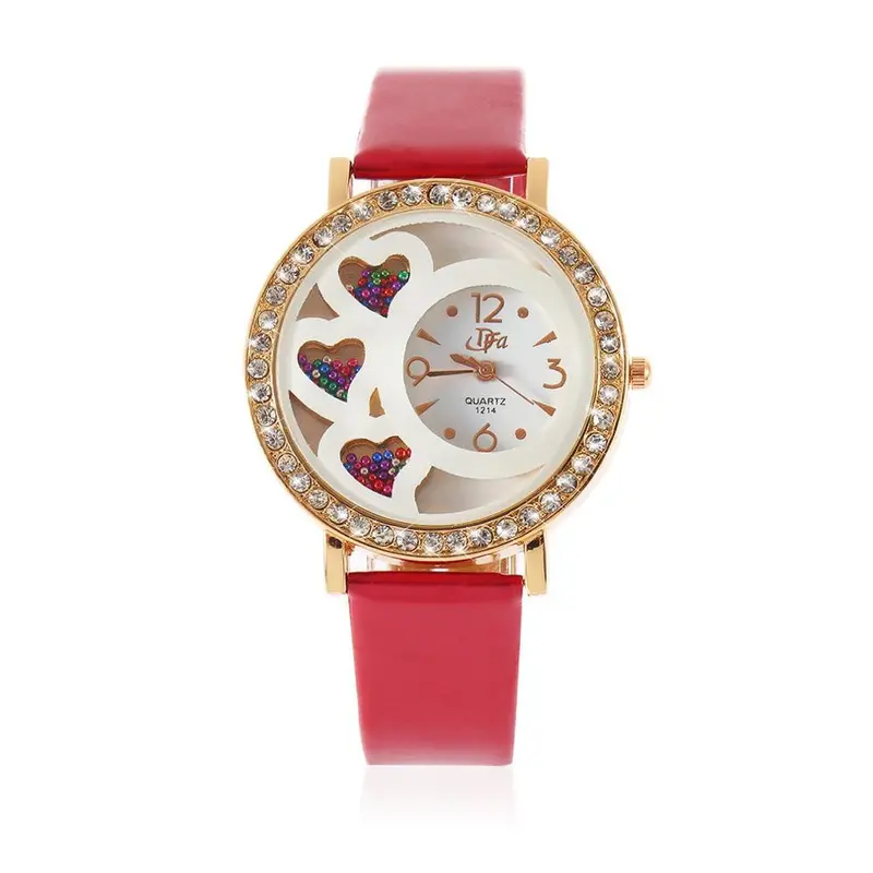 De Marca Round Dial Analog Dress Watch With Crystals Beads Decoration Rhinestone Relojes Mujer 1