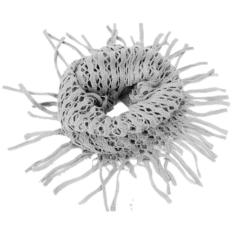 Decorative Tassel Scarf Collars Warm Wool Knit Scarf 2