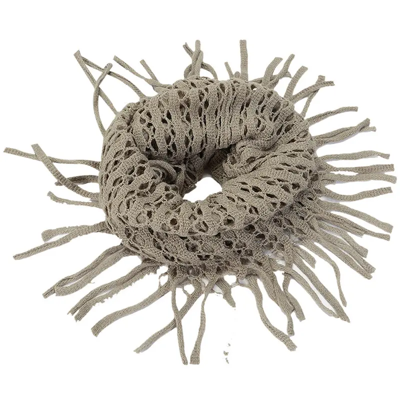 Decorative Tassel Scarf Collars Warm Wool Knit Scarf 3
