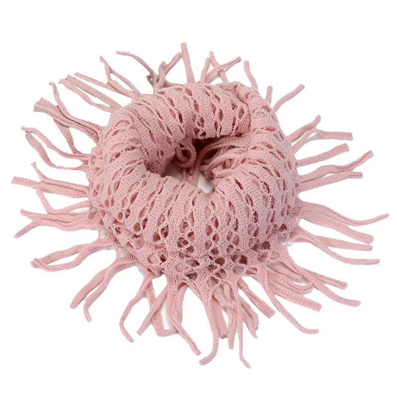 Decorative Tassel Scarf Collars Warm Wool Knit Scarf 4