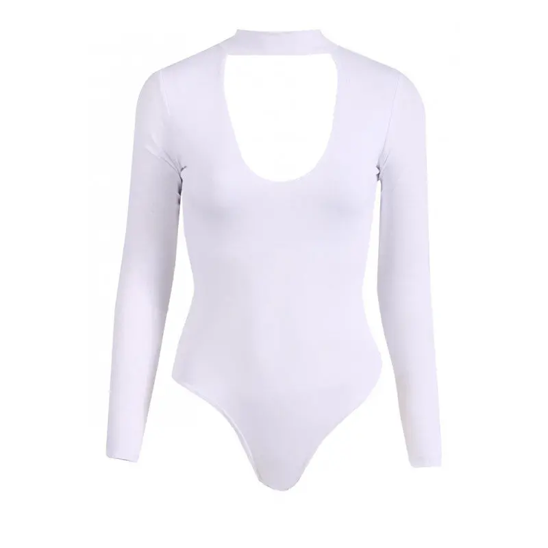 Deep-V Long-Sleeve Bodysuit for Women – Sleek Bodycon Top Favored by Fashion Bloggers
