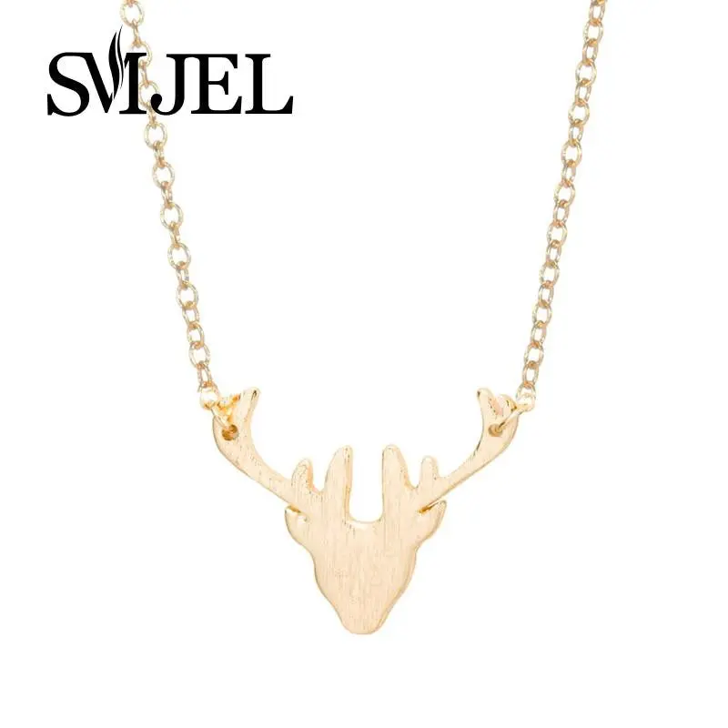 Delicate Deer Head Shaped Animal Charm Necklaces Antler Animal Jewelry Christmas N133 1