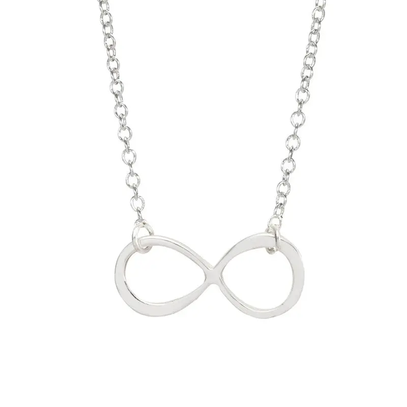 Delicate Gold Infinity Necklace Figure Eight Infinite Jewelry 18K Gold Plated Pendant Necklaces 10Pcs-N050 1
