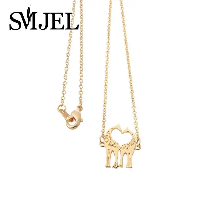 Delicate Love Giraffes Long Chain Pendant Necklaces Cute Deer Necklaces Bridemaids Gift N002 1