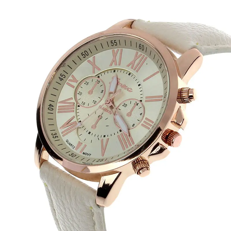 Delicate Women Watches Roman Numerals Faux Leather Analog Quartz Wrist Watch Relogio Feminino Clocks 1