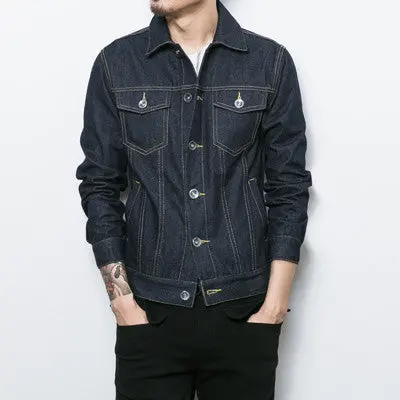 Denim Jacketsjackets And Coats Slim Fits Jacquard Youth Popular Casual Black Denimcoats 1