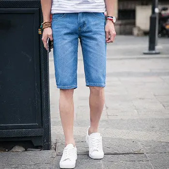 Denim Jeans Shorts Trousers Casual Slim Fit Large Size Knee Lengthshorts Trousers Denim 1