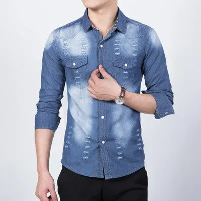 Denim Shirts Shirtsdenim Jeans Casual Slim Fits S 1