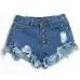 Denim Shorts Women Vintage High Waist Short Jeans Hole Dark Blue Shorts Feida 1