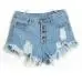 Denim Shorts Women Vintage High Waist Short Jeans Hole Dark Blue Shorts Feida 4