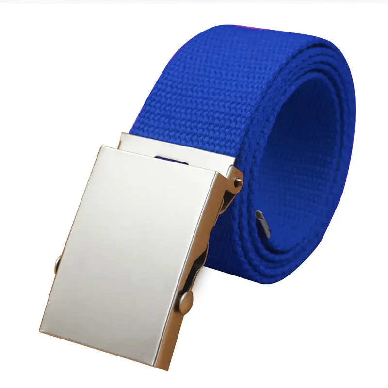 Design Exquisite Quality Luxury Practicalmilitary Canvas Webbing Waist Belt Metal Buckle 5 Colors 5