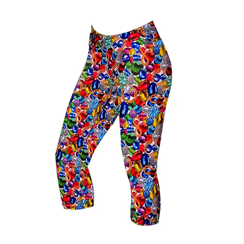 Design High Waist Pants Printed Stretch Cropped Leggings 2