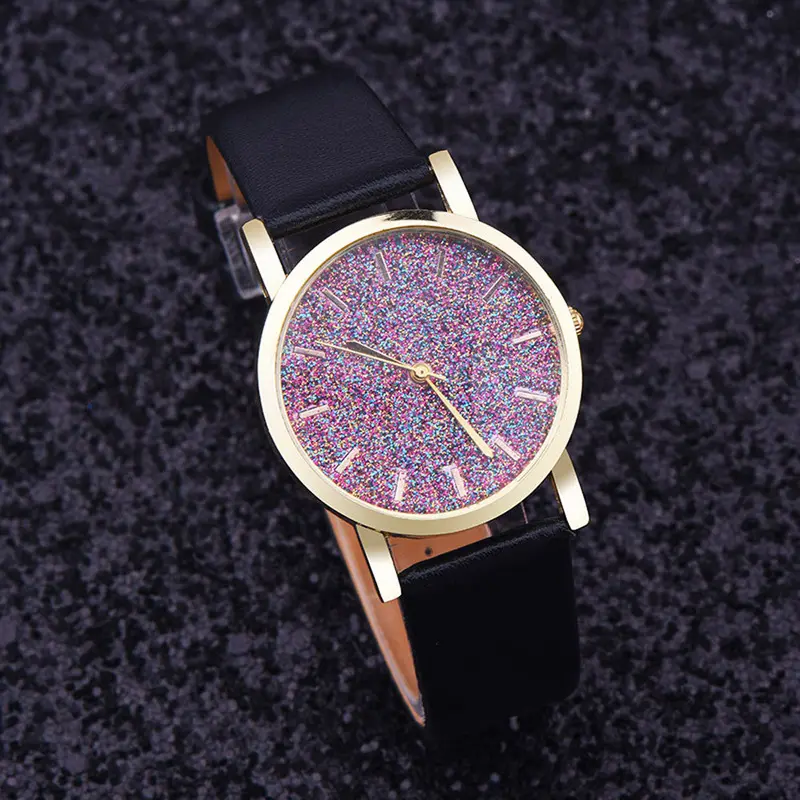 Design Luxury Leather Watch Women Rhinestone Watches Women Dress Quartz Imitate Diamond Wristwatch Lady Relogio 1