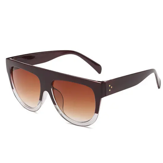 Design Multiple Colourflat Top Oversize Shield Shape Galsses Sunglasses 2