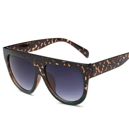 Design Multiple Colourflat Top Oversize Shield Shape Galsses Sunglasses 5